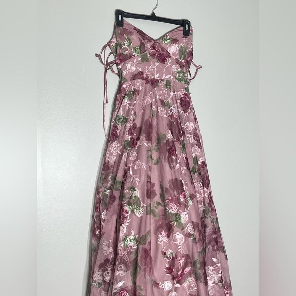 SAY YES TO THE PROMJuniors'Embroidered Floral Lace-Up Gown evening dress 5 dress - Picture 13 of 15